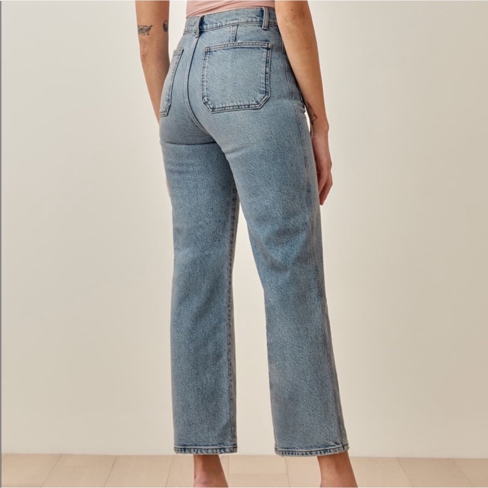 Reformation Alyssa Patch Pocket High Rise Wide Leg Jeans Sz 24 - Picture 5 of 12